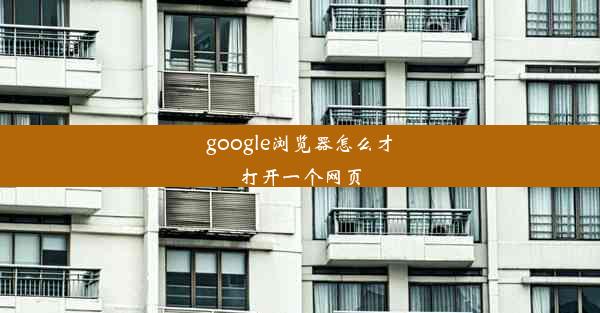 google浏览器怎么才打开一个网页