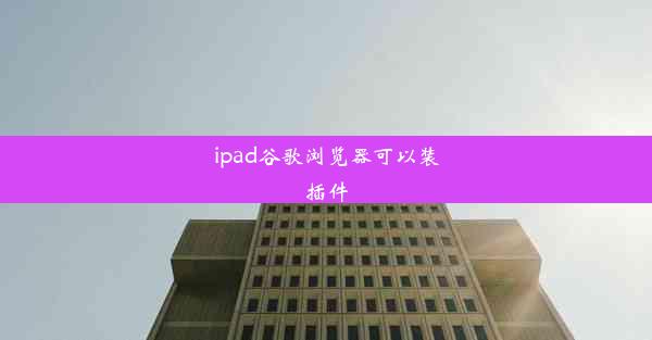 ipad谷歌浏览器可以装插件