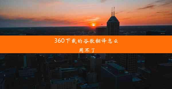 360下载的谷歌翻译怎么用不了