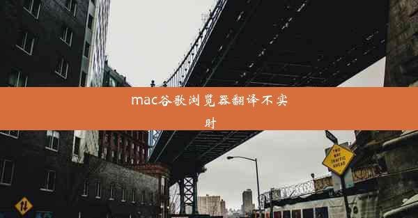 mac谷歌浏览器翻译不实时