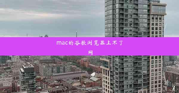 mac的谷歌浏览器上不了网