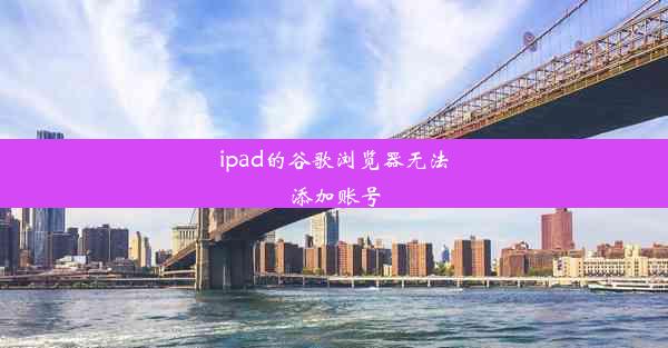 ipad的谷歌浏览器无法添加账号