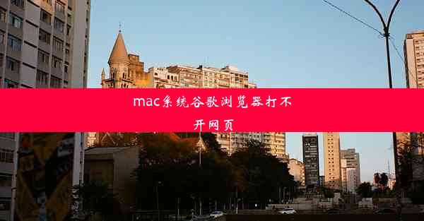 mac系统谷歌浏览器打不开网页