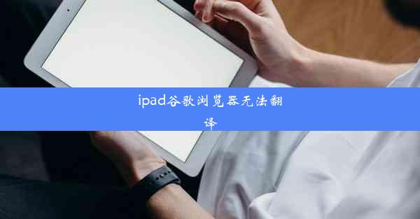 ipad谷歌浏览器无法翻译