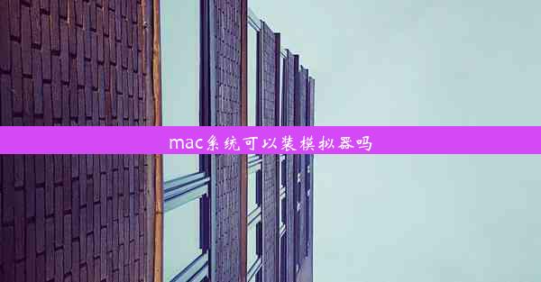 mac系统可以装模拟器吗