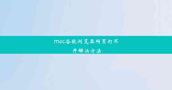 mac谷歌浏览器网页打不开解决方法