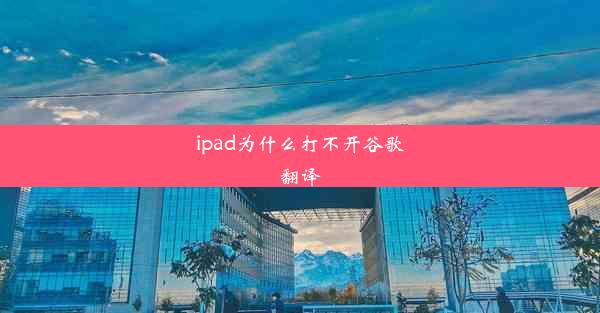 ipad为什么打不开谷歌翻译