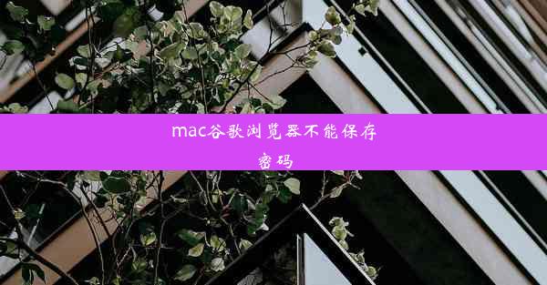 mac谷歌浏览器不能保存密码