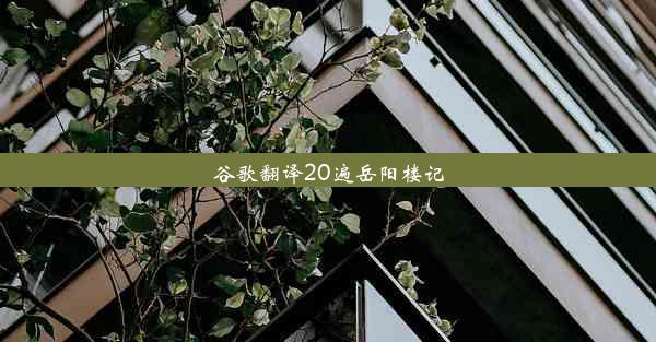 谷歌翻译20遍岳阳楼记