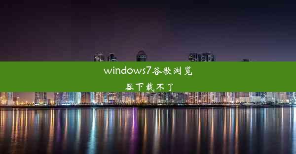 windows7谷歌浏览器下载不了