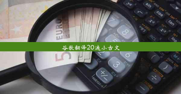 谷歌翻译20遍小古文