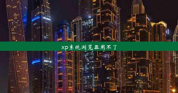 xp系统浏览器用不了