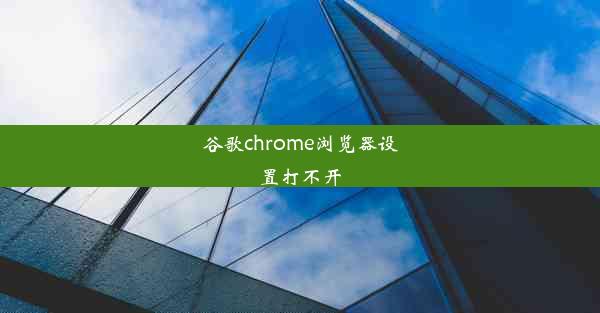 谷歌chrome浏览器设置打不开