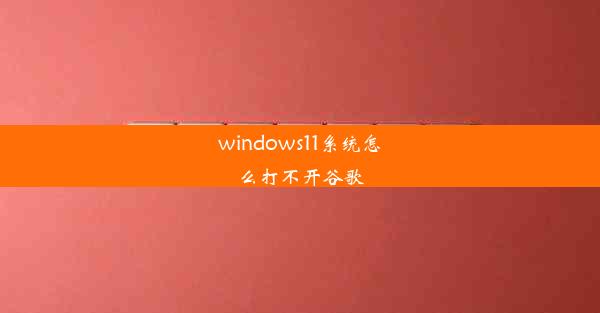 windows11系统怎么打不开谷歌