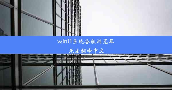 win11系统谷歌浏览器无法翻译中文