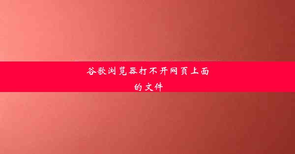 谷歌浏览器打不开网页上面的文件