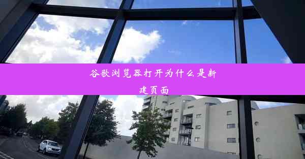 谷歌浏览器打开为什么是新建页面