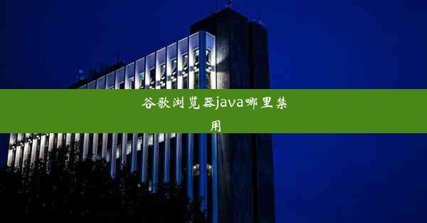 谷歌浏览器java哪里禁用