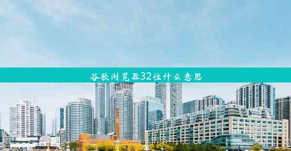 谷歌浏览器32位什么意思