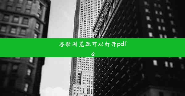 谷歌浏览器可以打开pdf么