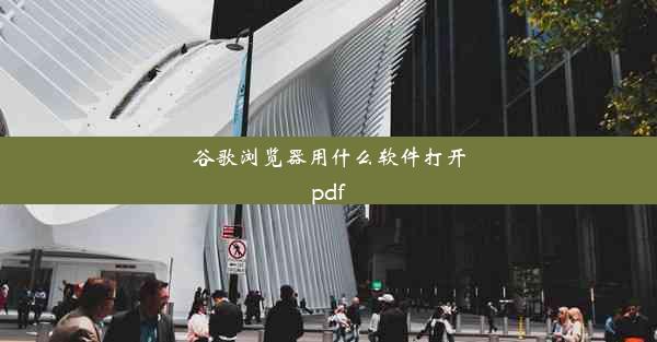 谷歌浏览器用什么软件打开pdf