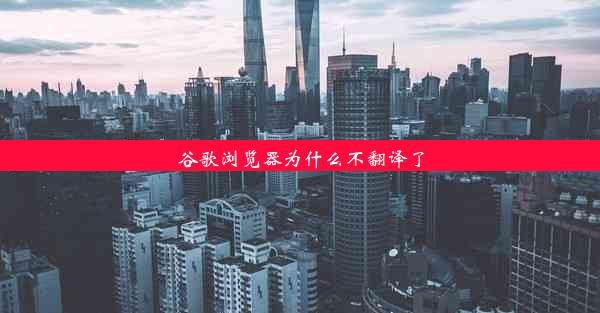 谷歌浏览器为什么不翻译了