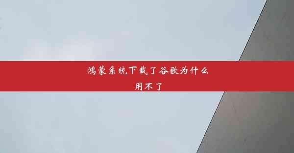 鸿蒙系统下载了谷歌为什么用不了