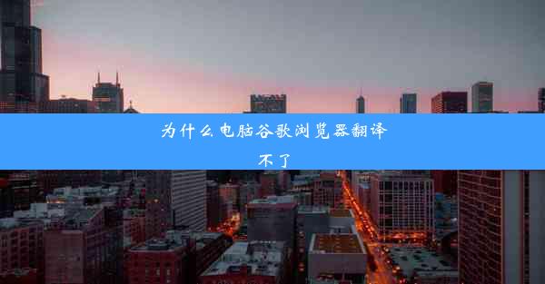 为什么电脑谷歌浏览器翻译不了