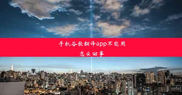 手机谷歌翻译app不能用怎么回事