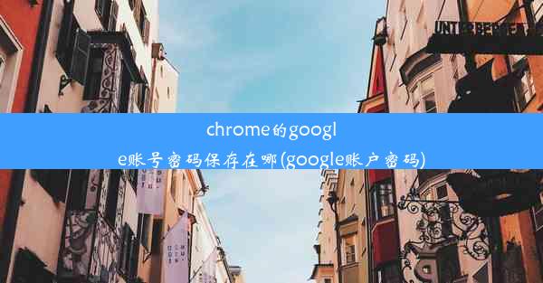 chrome的google账号密码保存在哪(google账户密码)