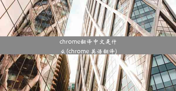 chrome翻译中文是什么(chrome 英语翻译)