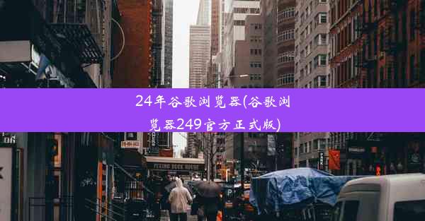 24年谷歌浏览器(谷歌浏览器249官方正式版)