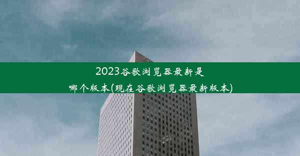 2023谷歌浏览器最新是哪个版本(现在谷歌浏览器最新版本)