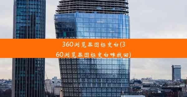 360浏览器图标变白(360浏览器图标变白咋找回)