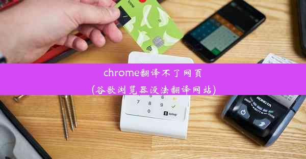 chrome翻译不了网页(谷歌浏览器没法翻译网站)