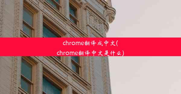 chrome翻译成中文(chrome翻译中文是什么)