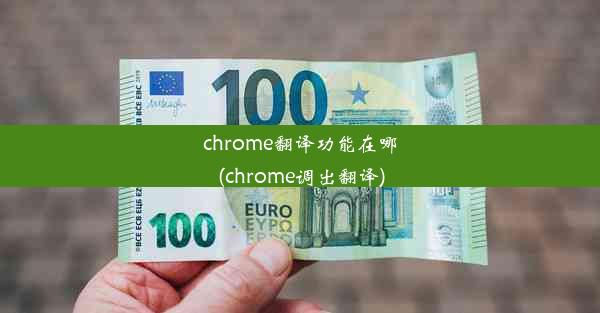 chrome翻译功能在哪(chrome调出翻译)