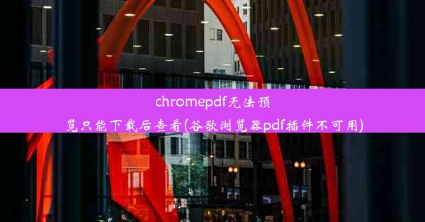 chromepdf无法预览只能下载后查看(谷歌浏览器pdf插件不可用)