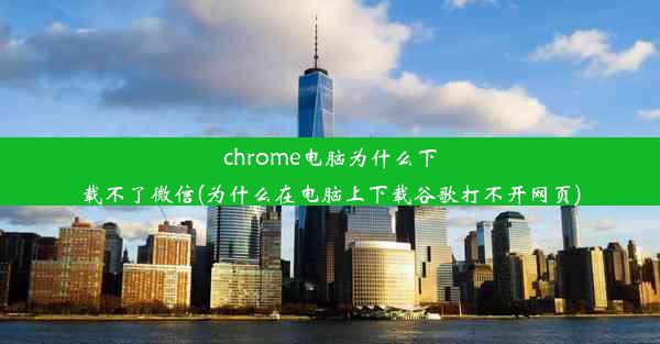 chrome电脑为什么下载不了微信(为什么在电脑上下载谷歌打不开网页)