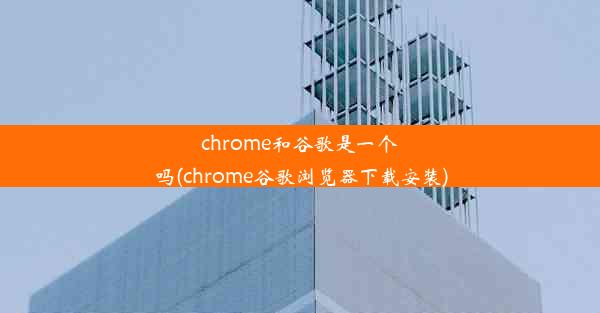 chrome和谷歌是一个吗(chrome谷歌浏览器下载安装)