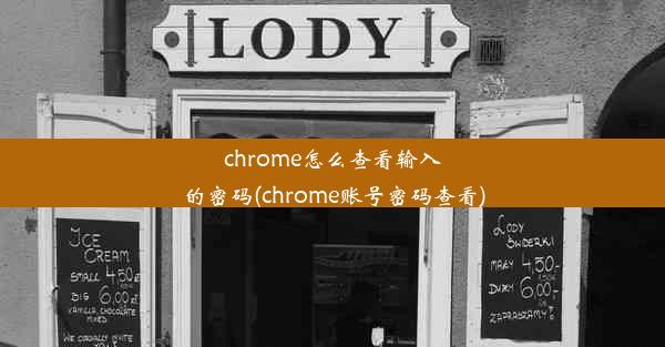 chrome怎么查看输入的密码(chrome账号密码查看)