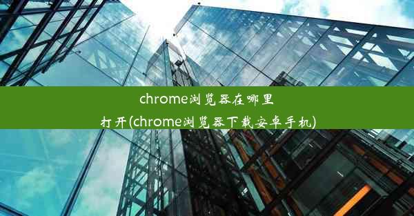 chrome浏览器在哪里打开(chrome浏览器下载安卓手机)