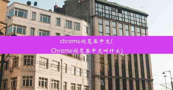 chrome浏览器中文(Chrome浏览器中文叫什么)