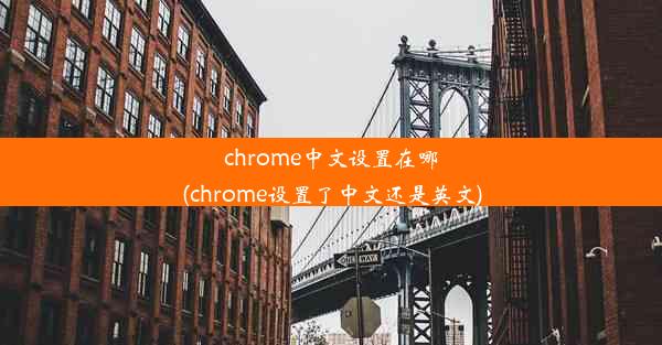 chrome中文设置在哪(chrome设置了中文还是英文)