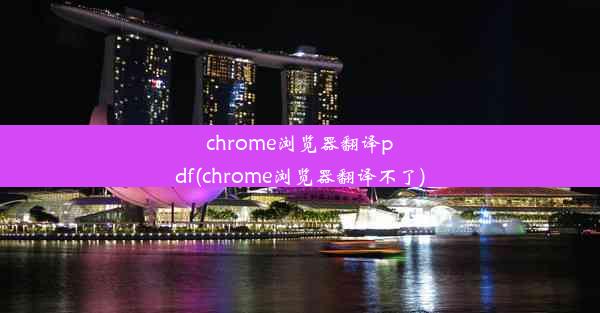 chrome浏览器翻译pdf(chrome浏览器翻译不了)