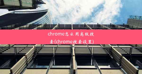 chrome怎么用高级搜索(chrome搜索设置)