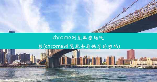 chrome浏览器密码迁移(chrome浏览器查看保存的密码)