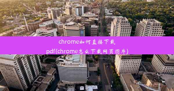 chrome如何直接下载pdf(chrome怎么下载网页图片)