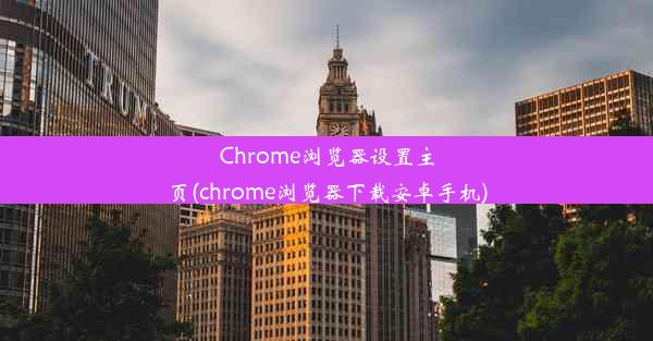 Chrome浏览器设置主页(chrome浏览器下载安卓手机)