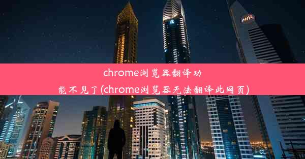 chrome浏览器翻译功能不见了(chrome浏览器无法翻译此网页)